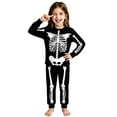 thumbnail image 1 of WAYUTE Toddler Girls Skeleton Pajamas Sets Kids Sleepwear Halloween 2 Pcs Pjs Long Sleeve Top and Pants Soft Comfortable Clothing Set Casual Outdoor,Black,Size 4-5 Y, 1 of 4
