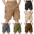 thumbnail image 1 of WAYUTE Toddler Kids Boy Cargo Shorts with Drawstring Elastic Waist and Multiple Pockets Straight Leg Solid Bermuda Shorts for Youth Casual School,Khaki,Size 9 Y-10 Y, 1 of 7