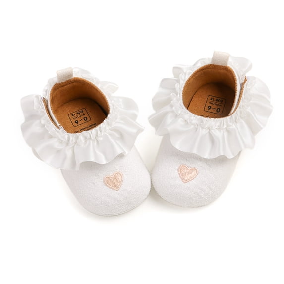 WAYUTE Toddler Shoes Baby First Walking Shoes Soft Sole Lace Up Sneakers with Heart Embroidered for Infant Casual Outdoor