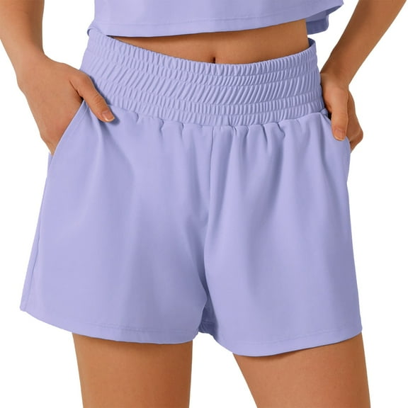 WAYUTE Women Shorts High Waisted Sports Shorts Pocket Gym Shorts Sport Running Shorts