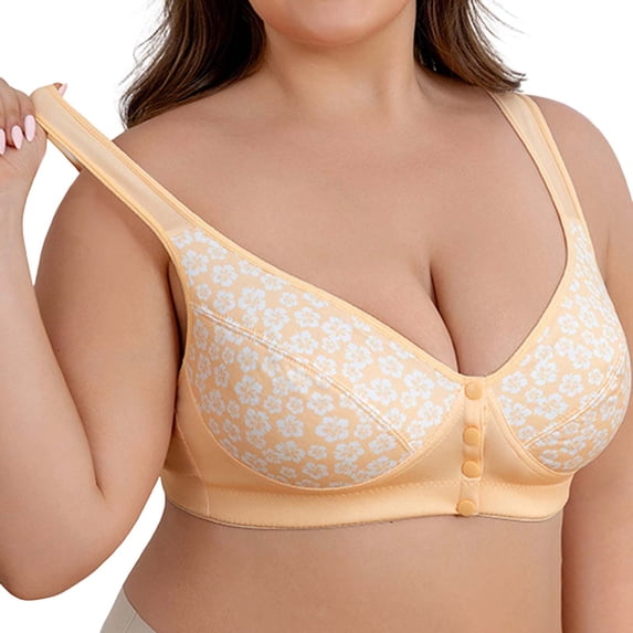 WAYUTE Women's Bras Front Buttoned Backless Comfortable Bra with Adjustable Shoulder Straps and Large Cup Design Seamless Bra