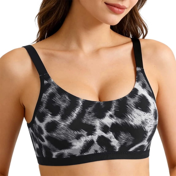WAYUTE Women's Bras Leopard Print Bra Underwire Push up Lace Lingerie Adjustable Straps Multiway Back Closure Comfortable T Shirt Bra