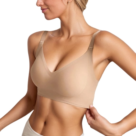 WAYUTE Women's Bras Seamless Soft Support Lift Push up Comfortable Everyday Underwire T Shirt Bra Trendy Solid Color Underwear
