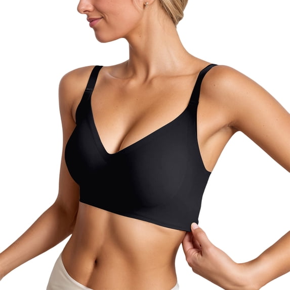 WAYUTE Women's Bras Seamless Soft Support Lift Push up Comfortable Everyday Underwire T Shirt Bra Trendy Solid Color Underwear
