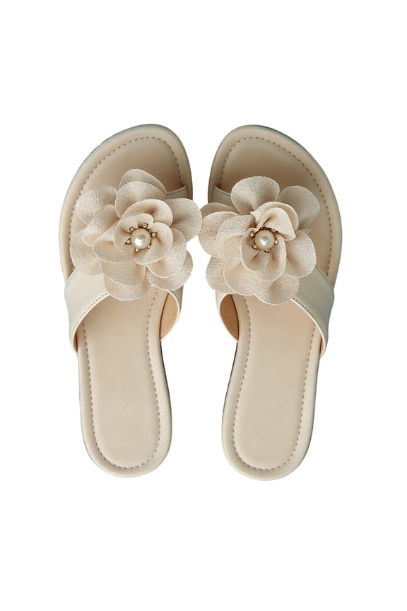 WAYUTE Women's Sandals Flat Bottom Slide Sandals Everyday Comfortable Slip On Toe Post Beach Flip Flops Casual Summer