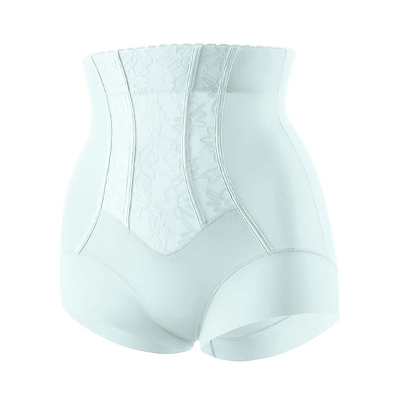 WAYUTE Women's Shapewear Plus Size Solid Color High Waisted Tummy Control Body Shaper Underwear Seamless Stretch Briefs Panty Girdle,Blue,2XL
