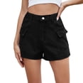 thumbnail image 1 of WAYUTE Women's Shorts Cargo Denim Shorts Summer Casual Vintage Loose Button Zipper Shorts, 1 of 8
