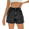 thumbnail image 1 of WAYUTE Women's Shorts Ladies Summer Denim Shorts with Pockets Casual Streetwear Fashion Comfortable Shorts, 1 of 8