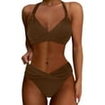 thumbnail image 1 of WAYUTE Womens Bikini Solid Color Push Up 2PCS Set Bathing Suits Comfortbable Summer Beach Bikini Swimsuit, 1 of 5