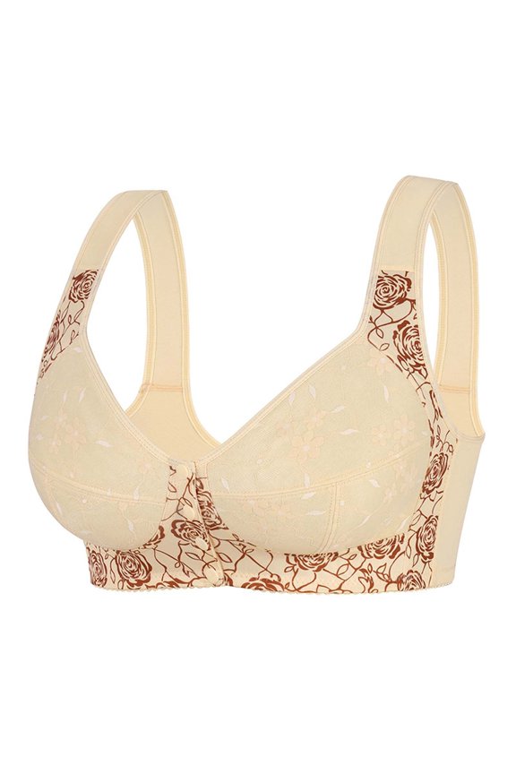Womens Bras Front Buttoned Backless Comfortable Bra with Adjustable Shoulder Straps and Large Cup Design Seamless Bra
