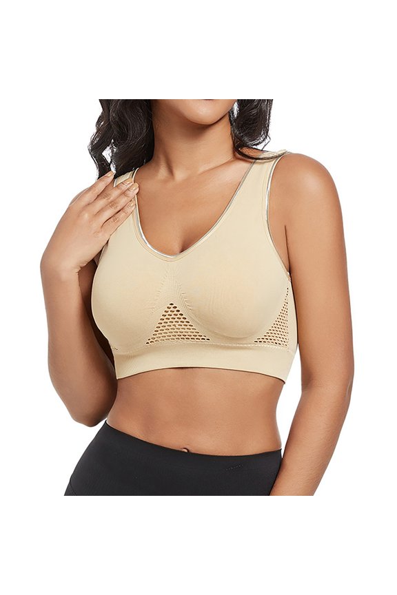 Womens Bras Front Side Buckle Lace Edge without Steel Ring Movement Seamless Gathering Adjustment Yoga Sleep Large Bra