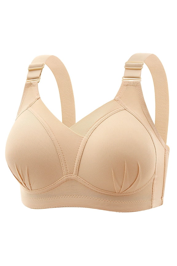 Womens Bras Full Figure Support Bra Seamless Wireless Comfort Solid Color Bra with Side Coverage and Lift for Everyday Wear
