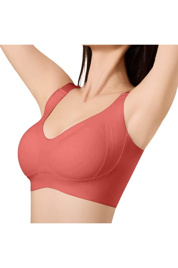Womens Bras Seamless Full Coverage Wireless Support Bralette No Underwire Adjustable Straps Side Smoothing Comfort Everyday