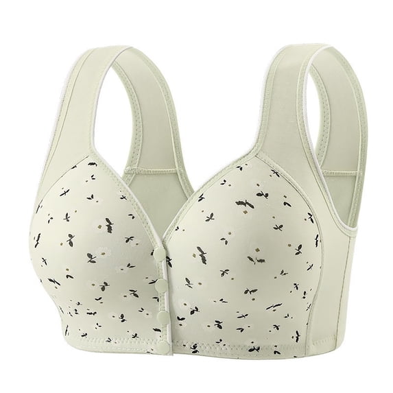 WAYUTE Womens Bras Seamless Push up Floral Prints Vest Soft Support Large Size Fixed Cup Breathable Bra Comfort Everyday