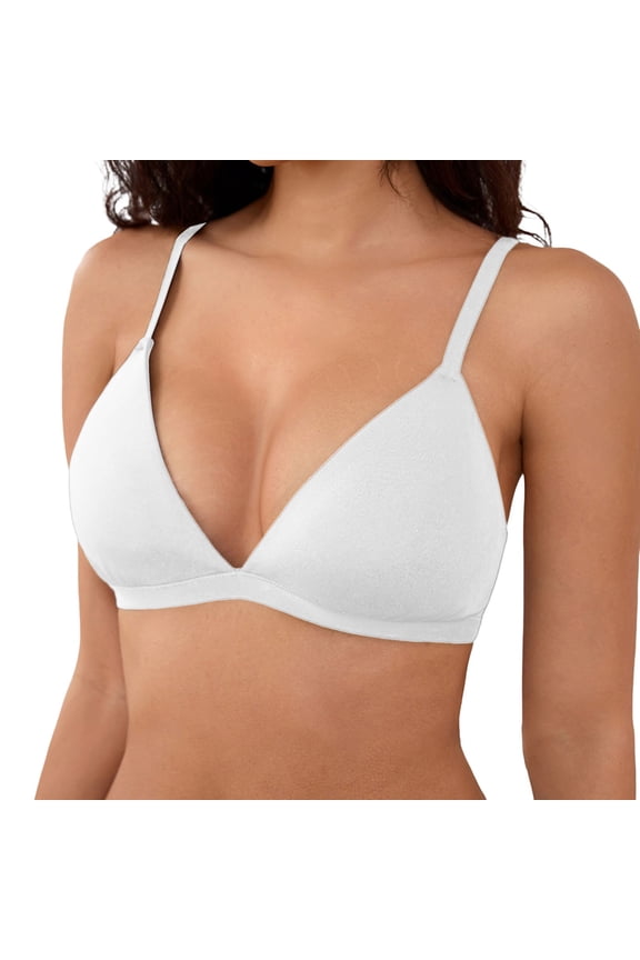 Womens Bras Wireless Triangle Solid Color Bralette Unlined Seamless Bra No Underwire Comfortable Everyday Underwear