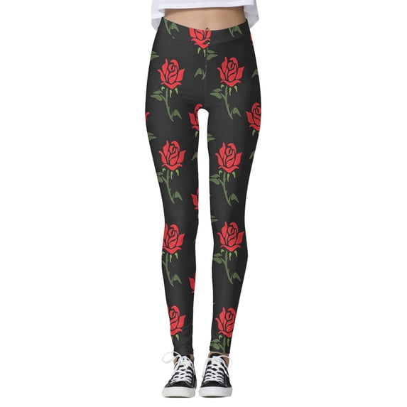 WAYUTE Womens Leggings Tummy Control Printed Training Exercise Stretchy Fit Trendy Yoga Trousers for Daily Wear 6XL