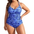 thumbnail image 1 of WAYUTE Womens One Piece Swimsuits Plus Size Retro Stylish Pritns Full Coverage Rash Guard Stretch Tummy Control Swimwear, 1 of 5