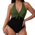 thumbnail image 1 of WAYUTE Womens One Piece Swimsuits Swimsuits Bathing Suits Knot Front Push Up Swim Suits Swimwear, 1 of 6
