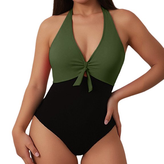 WAYUTE Womens One Piece Swimsuits Swimsuits Bathing Suits Knot Front Push Up Swim Suits Swimwear