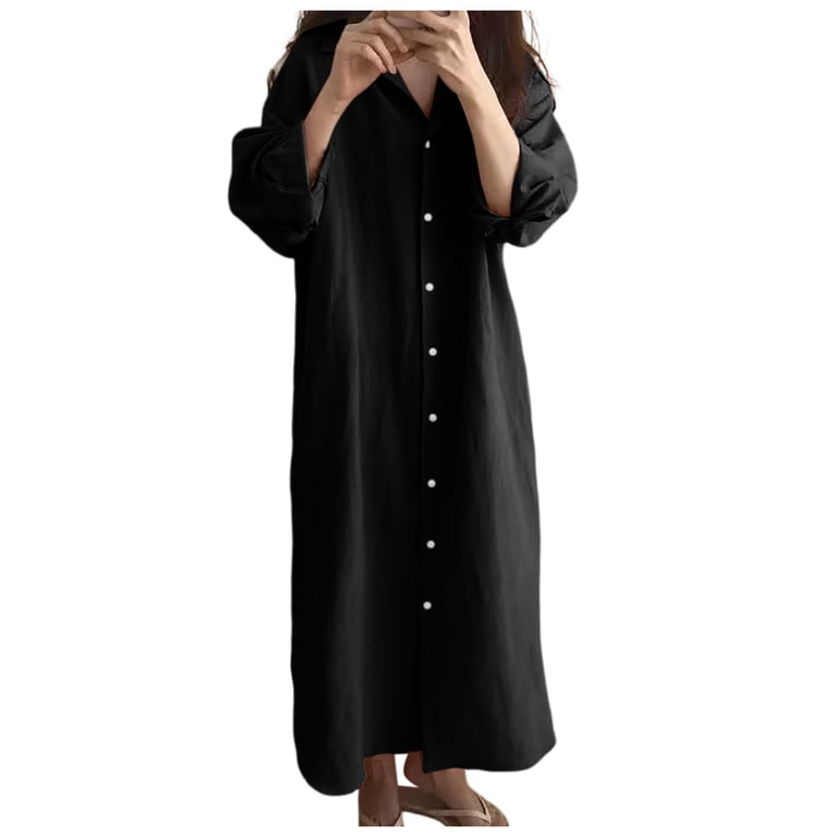 SALSATION WEAR　Long Shirt　ロングシャツ WAYUTE Womens Plus Size Shirts Long Sleeve Button Down Solid Color