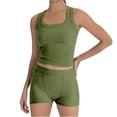 thumbnail image 1 of WAYUTE Womens Sets 2 Piece Outfits Casual Solid Color Stretchy Tank Top and High Waisted Shorts Sports Yoga Wokrout Outfits, 1 of 7