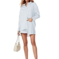 thumbnail image 1 of WAYUTE Womens Sets 2 Piece Outfits Casual Striped Cardigan Shorts Set Summer Beachwear Comfortable Outfit for Travel Vacation, 1 of 7