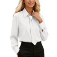 thumbnail image 1 of WAYUTE Womens Shirts Elegant Long Sleeve Solid Color Stretch Fit Formal Business Dress Shirt Tunic Top Versatile Vacation Clothes, 1 of 4