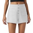 thumbnail image 1 of WAYUTE Womens Shorts Cargo Shorts Button Down Solid Color Fashion Stretchy Casual Loose Comfortable Shorts with Pocket, 1 of 4