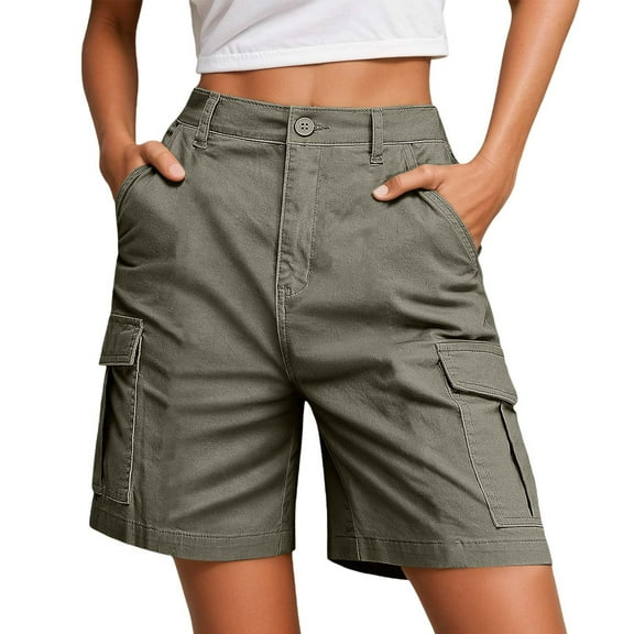 WAYUTE Womens Shorts Casual Cargo Shorts Pocket Design for Everyday Relaxed Wear Suitable for Summer Activities