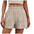 thumbnail image 1 of WAYUTE Womens Shorts Double Layered Pleats Hem Straight Leg Casual Pants High Waist Sports Loose Shorts Casual Fashion Pants, 1 of 8