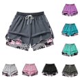 thumbnail image 1 of WAYUTE Womens Shorts Drawstring Elastic Waist Workout Shorts with Built in Liner and Pockets Summer Casual Outdoor Sports,Dark Gray,XL, 1 of 5