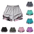 thumbnail image 1 of WAYUTE Womens Shorts Drawstring Elastic Waist Workout Shorts with Built in Liner and Pockets Summer Casual Outdoor Sports,Light Gray,2XL, 1 of 5