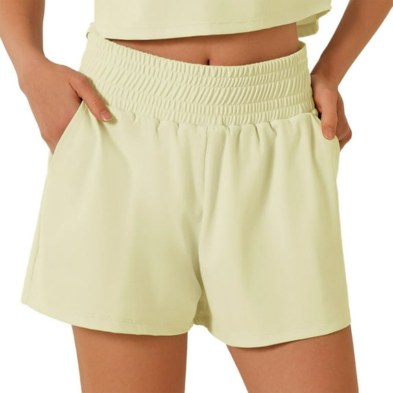 WAYUTE Womens Shorts High Waisted Sports Shorts Pocket Gym Shorts Sport Running Shorts