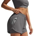 thumbnail image 1 of WAYUTE Womens Shorts Running Shorts with Liner 3 Zipper Pockets Elastic Workout Athletic Gym Yoga Shorts, 1 of 5