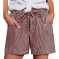thumbnail image 1 of WAYUTE Womens Shorts Striped Elastic Waist Casual Shorts with Drwastring and Pockets Comfort Everyday for Ladies Versatile Vacation Outfit, 1 of 7