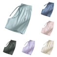 thumbnail image 1 of WAYUTE Womens Shorts Summer Ice Silk Quick Drying Side Zipped Solid Color Workout Shorts for Casual Sports Gym Running,Light Green,S, 1 of 4