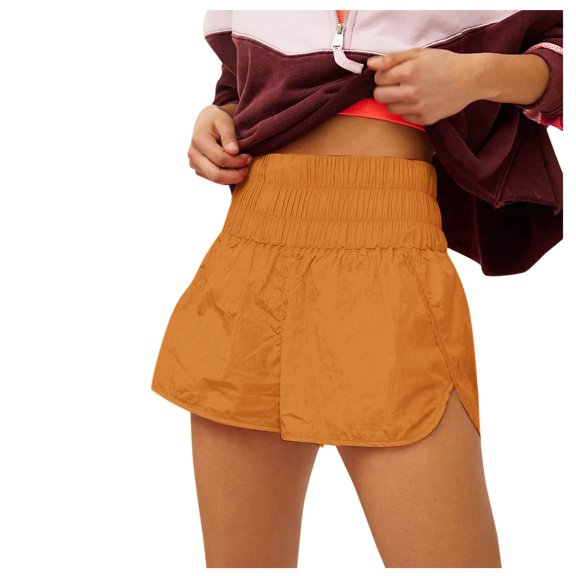 WAYUTE Womens ShortsHigh Waist Solid Color Running Workout Athletic Yoga Pants Quicking Drying Casual Versatile Summer Dailywear