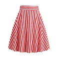thumbnail image 1 of WAYUTE Womens Skirts Retro Stripes Ruffles Flowy Comfortable Soft Casual Fashion A Line Skirt Party Evening Wedding Outdoor Activities Holiday Skirt, 1 of 6
