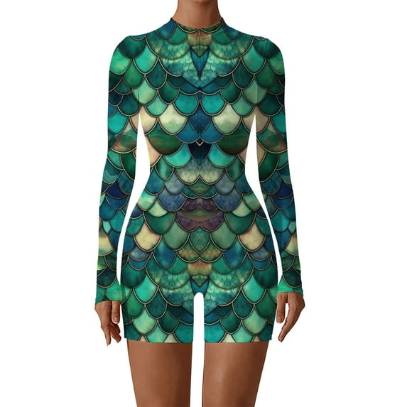 WAYUTE Womens Swimsuits One Piece Elegant Fish Scale Print Swimsuit Combination Of Fashion and Comfortable Swimwear