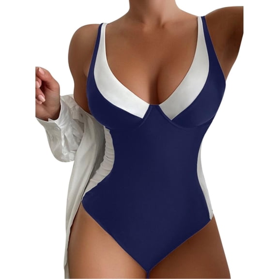 WAYUTE Womens Swimsuits One Piece Solid Color Swimsuit Push Up Tank Monokini Backless Bathing Suit for Beach Pool Vacation Summer Swimwear