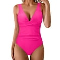 thumbnail image 1 of WAYUTE Womens Swimsuits One Piece Swimsuits Bathing Suits for V Neck Ruched Push Up Swimwear, 1 of 5