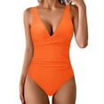 thumbnail image 1 of WAYUTE Womens Swimsuits One Piece Swimsuits Bathing Suits for V Neck Ruched Push Up Swimwear, 1 of 5