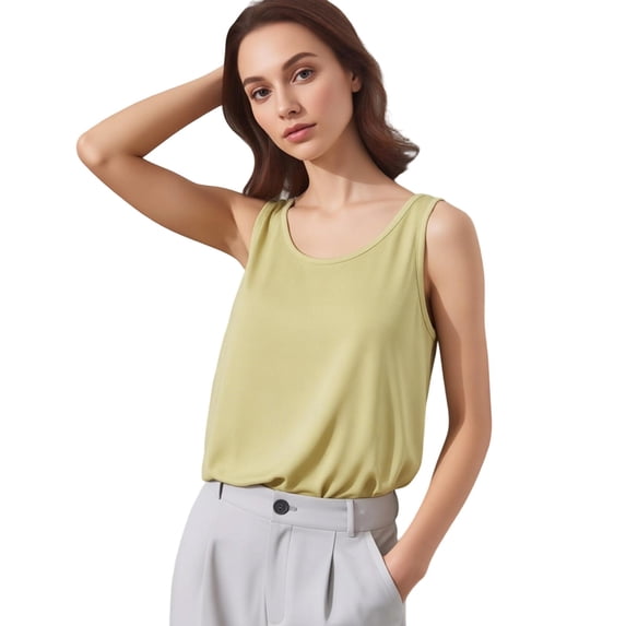 WAYUTE Womens Tank Tops Loose Fit Sleeveless Vest Top Solid Color Layering Camisole Undershirts Trendy Versatile Summer Outdoor Casual