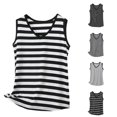 thumbnail image 1 of WAYUTE Womens Tank Tops Striped Print V Neck Sleeveless Soft Breathable Camisole Layering Loose Fit Summer Daily Wear,Black,L, 1 of 3