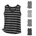 thumbnail image 1 of WAYUTE Womens Tank Tops Striped Print V Neck Sleeveless Soft Breathable Camisole Layering Loose Fit Summer Daily Wear,Dark Blue,5XL, 1 of 3