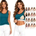 thumbnail image 1 of WAYUTE Womens Tank Tops with Built in Bras Summer Lace Sleeveless Stretch Fit Solid Color Camisole Casual Sporty Fashion,Green,3XL, 1 of 4