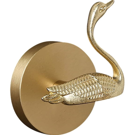 ABPETE Brass Wall Hooks Heavy Duty for Hanging Metal Vintage Coat Hooks Wall Mounted Door Hook Rack Decorative Pegs for Hanging Bag Key Towel or Purse Swan Up