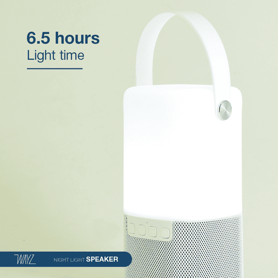 WAYZ Wireless Speaker and Night LED Lamp/Lantern ALL IN ONE, 2.5W Audio Power Bluetooth, up to 6-hour Playtime, LED Dimmer