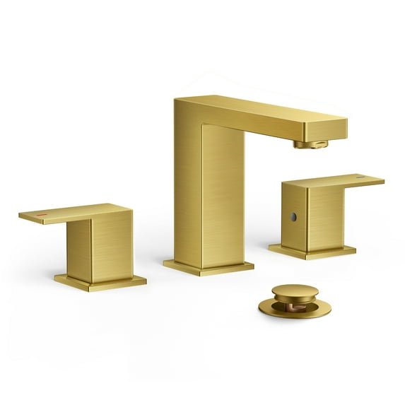 WB-03033GD Widespread 2-handle Bathroom Faucet with Drain Assembly