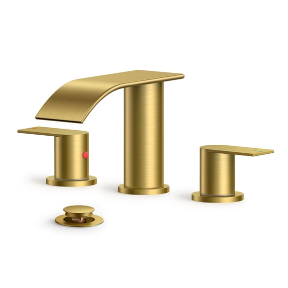 WB-03107G Widespread 2-handle Bathroom Faucet with Drain Assembly